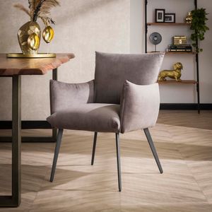 Davidi Design Lobby Antraciet Velvet Eetkamerfauteuil