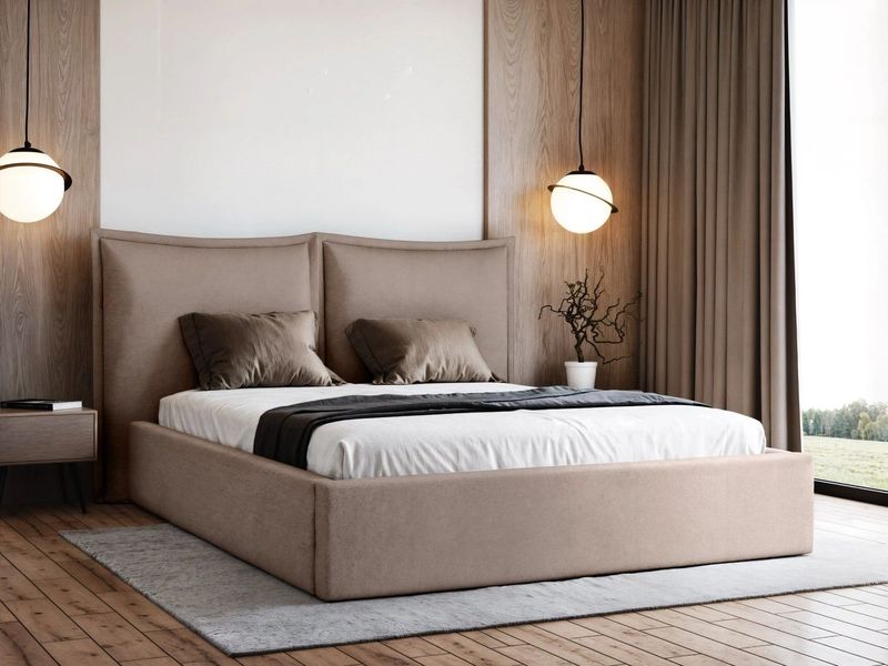 Trae Mobler Werona 160 x 200 cm Gestoffeerd Bed Taupe