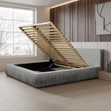 Trae Mobler Naomi 180 x 200 cm Gestoffeerd Bed Lichtgrijs