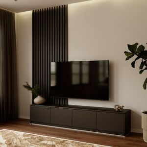 Artego Design Hugo 203 cm TV Ladekast Staand Turin Zwart