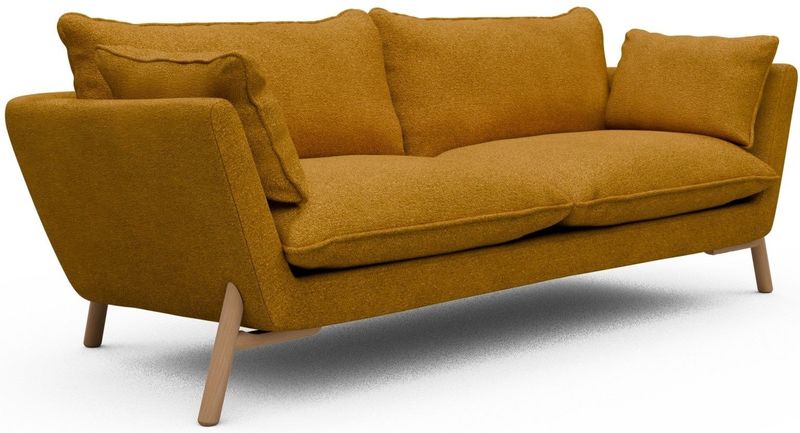 Kragelund Hasle 3-zits Bank Oker Bouclé / Eiken
