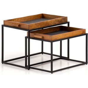 Sky Style Zenith Mango Salontafel Set met Tray