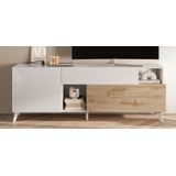 Benvenuto Design Monaco HG Wit / Kadiz Eiken TV-meubel 180 cm