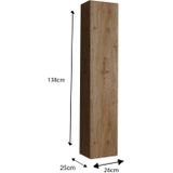 Benvenuto Design Hamburg Eiken H138 cm Badkamer Wandkast