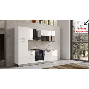 Ares Cucina Vania Keuken Hoogglans Wit - Inclusief Apparatuur