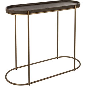 Richmond Interiors Zillon Sidetable Bruin Leder / Goud