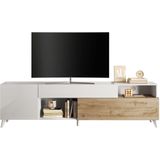 Benvenuto Design Monaco HG Wit / Kadiz Eiken TV-meubel 240 cm