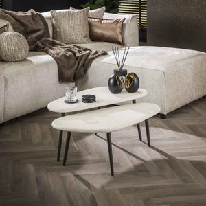 Davidi Design Stone Organic Salontafel Set Hoekvormig