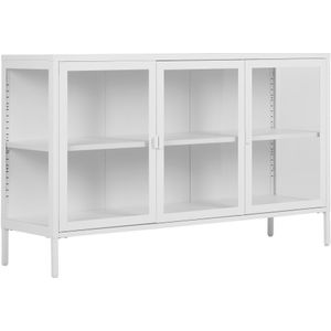 House Nordic Brisbane Wit / Glas Dressoir W140 cm