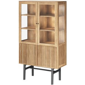 Caso Furniture CASØ 230 Natural Eiken Vitrinekast Lamellen