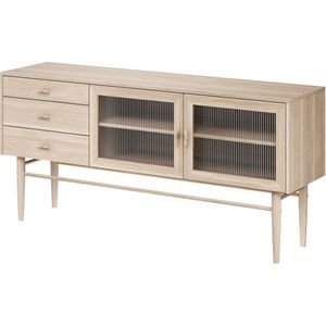 Caso Furniture CASØ 270 Geolied Wit Eiken Dressoir 2 Glazen Deuren 3 Lades