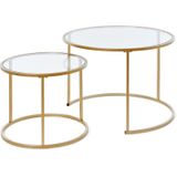 Jahnke Moebel Sol Glas / Goud Salontafel Set