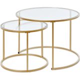 Jahnke Moebel Sol Glas / Goud Salontafel Set