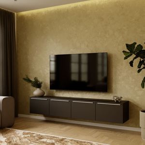 Artego Design Hugo 200 cm TV Wandmeubel Turin Zwart