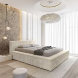 Trae Mobler Melody 140 x 200 cm Gestoffeerd Bed Creme