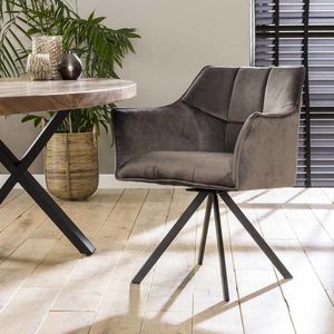 Davidi Design Raster Draaistoel Velvet Antraciet