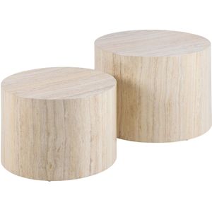 Hjem Interiors Mondi Ronde Salontafel Set Travertin