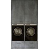 Artego Design Wasmachine & Droger Delta Leigrijs Kast 2K