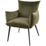 Davidi Design Lobby Groen Velvet Eetkamerfauteuil