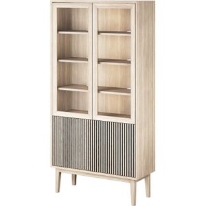 Caso Furniture Broholm Geolied Wit Eiken Vitrinekast