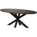 Caso Furniture Eydis Gerookt Eiken Eettafel Ovaal 200 cm