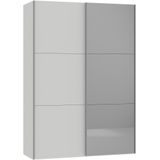 Jutzler Lichtgrijs / Donker Spiegel Schuifdeurkast 152 cm