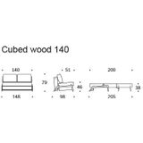 Innovation Living Cubed Wood 140 cm Slaapbank Donkerblauw