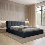 Trae Mobler Grace 140 x 200 cm Gestoffeerd Bed Donkerblauw