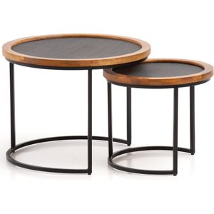 Sky Style Zenith Ronde Salontafel Set Mango / Steen