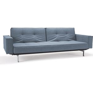 Innovation Living Splitback Deluxe Slaapbank Blauw / Chroom