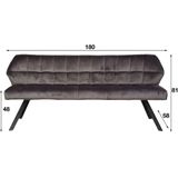 Davidi Design Raster Antraciet Velvet Eetkamerbank 180 cm