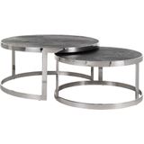 Richmond Interiors Blackbone Salontafel Set Zilver