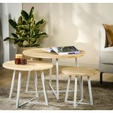 Lions Design Astor Ronde Salontafel Set van 3 Naturel