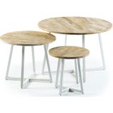 Lions Design Astor Ronde Salontafel Set van 3 Naturel