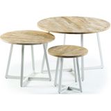 Lions Design Astor Ronde Salontafel Set van 3 Naturel