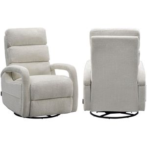 Richmond Interiors Denvi Beige Chenille Relaxfauteuil Draaibaar