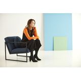 Innovation Living Vikko Blauw Bouclé Loungestoel met Armleuning