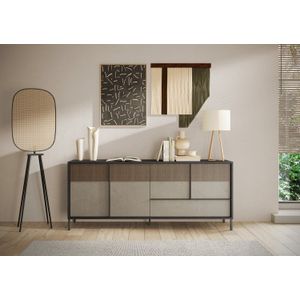 Benvenuto Design Everest Lava/Argilla/Mercure Dressoir 4-Deuren en 1-Lade