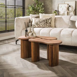 Davidi Design Fuse Organisch Salontafel Set Massief Acacia