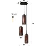 Davidi Design Tink Glas-Geperforeerd Staal Hanglamp 3L Getrapt