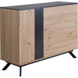 Sky Style Brandio Eiken / Zwart Dressoir 4-Lades