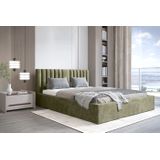 Trae Mobler Vegas VI 180x200 cm Gestoffeerd Bed Olijfgroen