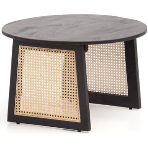 Sky Style Bridge Ronde Salontafel Zwart Mango / Rattan