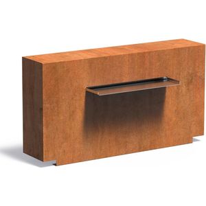 Vijvermuur cortenstaal vast 120x25x60cm.