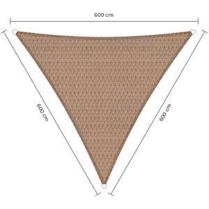 Sunfighter schaduwdoek driehoek zand 6x6x6m.