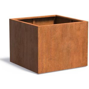 Cortenstaal plantenbak CARREZ 100x100x80cm.
