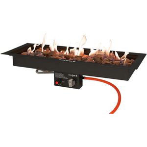 Easy Fires inbouwbrander rechthoek zwart 76x26cm.