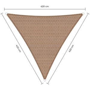 Sunfighter schaduwdoek driehoek zand 4.2x4.2x4.2m.