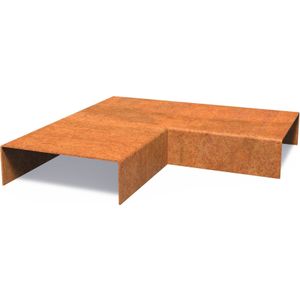 Cortenstaal overzetprofiel (15,4cm.) binnen/buitenhoek 30x30x5cm.