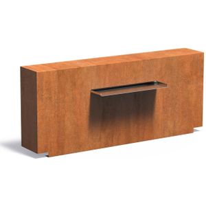 Vijvermuur cortenstaal vast 150x25x60cm.